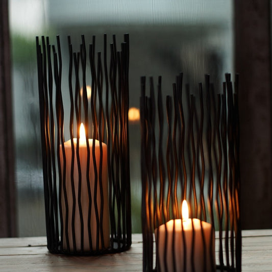 Modern Wrought Iron Geometric Candle Holder