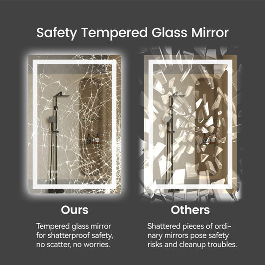 LuxeGlow™ LED Smart Bathroom Mirror – Fog-Free, Touch Control, Backlit Elegance