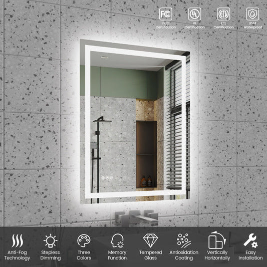 LuxeGlow™ LED Smart Bathroom Mirror – Fog-Free, Touch Control, and Backlit Elegance for Your Modern Bathroom