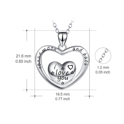 925 Sterling Silver Heart Pendant Necklace – Elegant Gift for Her
