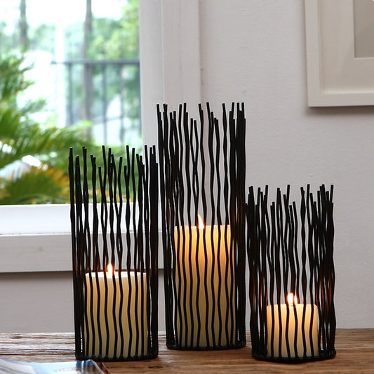 Modern Wrought Iron Geometric Candle Holder