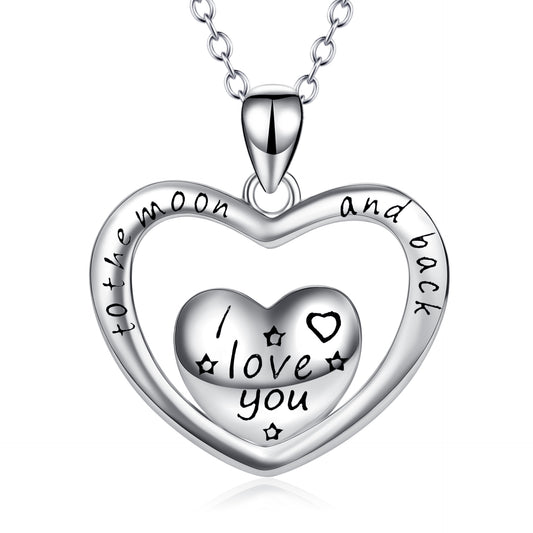 925 Sterling Silver Heart Pendant Necklace – Elegant Gift for Her
