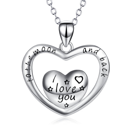 925 Sterling Silver Heart Pendant Necklace – Elegant Gift for Her