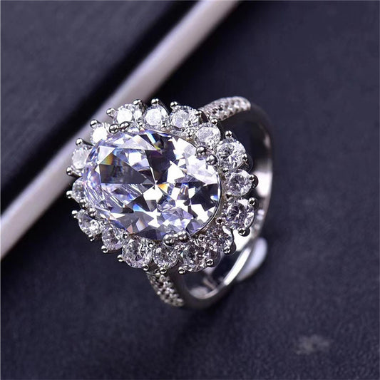 DEVI™ Oval Egg-Shaped Moissanite Ring Frame – Big Diamond Look, Timeless Sparkle