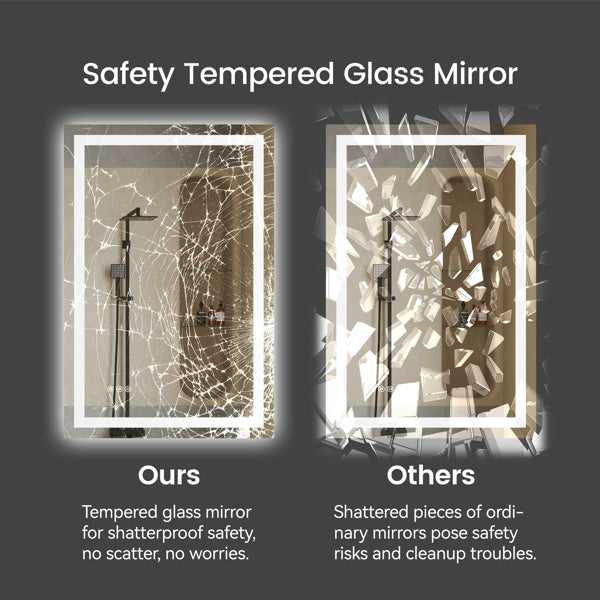 LuxeGlow™ LED Smart Bathroom Mirror – Fog-Free, Touch Control, Backlit Elegance