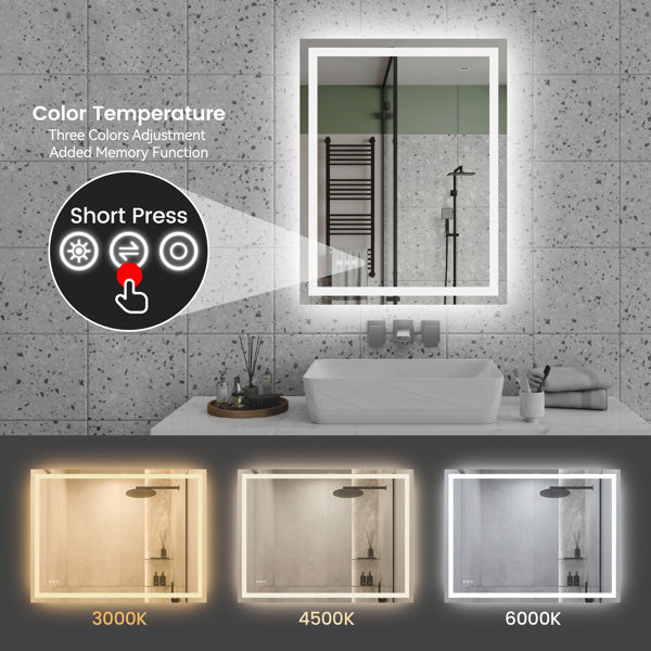 LuxeGlow™ LED Smart Bathroom Mirror – Fog-Free, Touch Control, Backlit Elegance