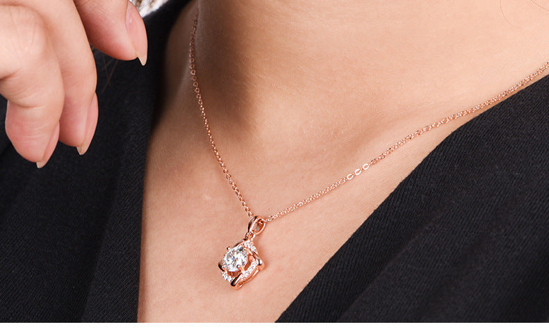 925 Silver Moissanite Windmill Pendant Necklace – Elegant Sparkle Chain