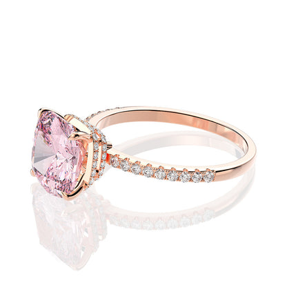 High Carbon Simulated Diamond Fat Square Ring