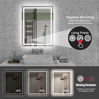 LuxeGlow™ LED Smart Bathroom Mirror – Fog-Free, Touch Control, Backlit Elegance