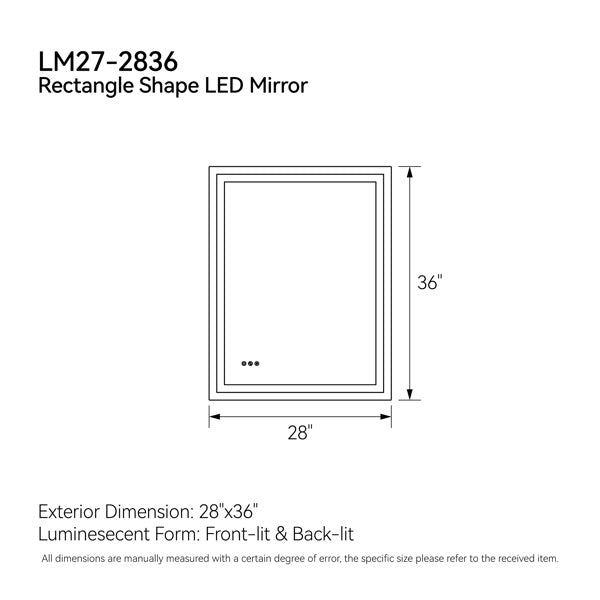 LuxeGlow™ LED Smart Bathroom Mirror – Fog-Free, Touch Control, Backlit Elegance