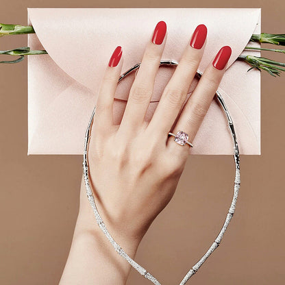 High Carbon Simulated Diamond Fat Square Ring