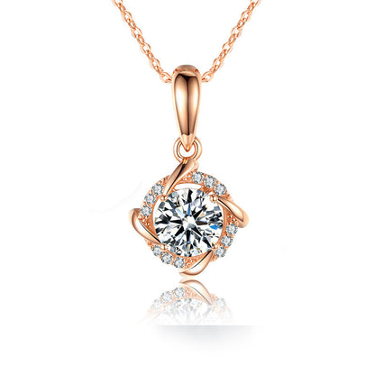 925 Silver Moissanite Windmill Pendant Necklace – Elegant Sparkle Chain