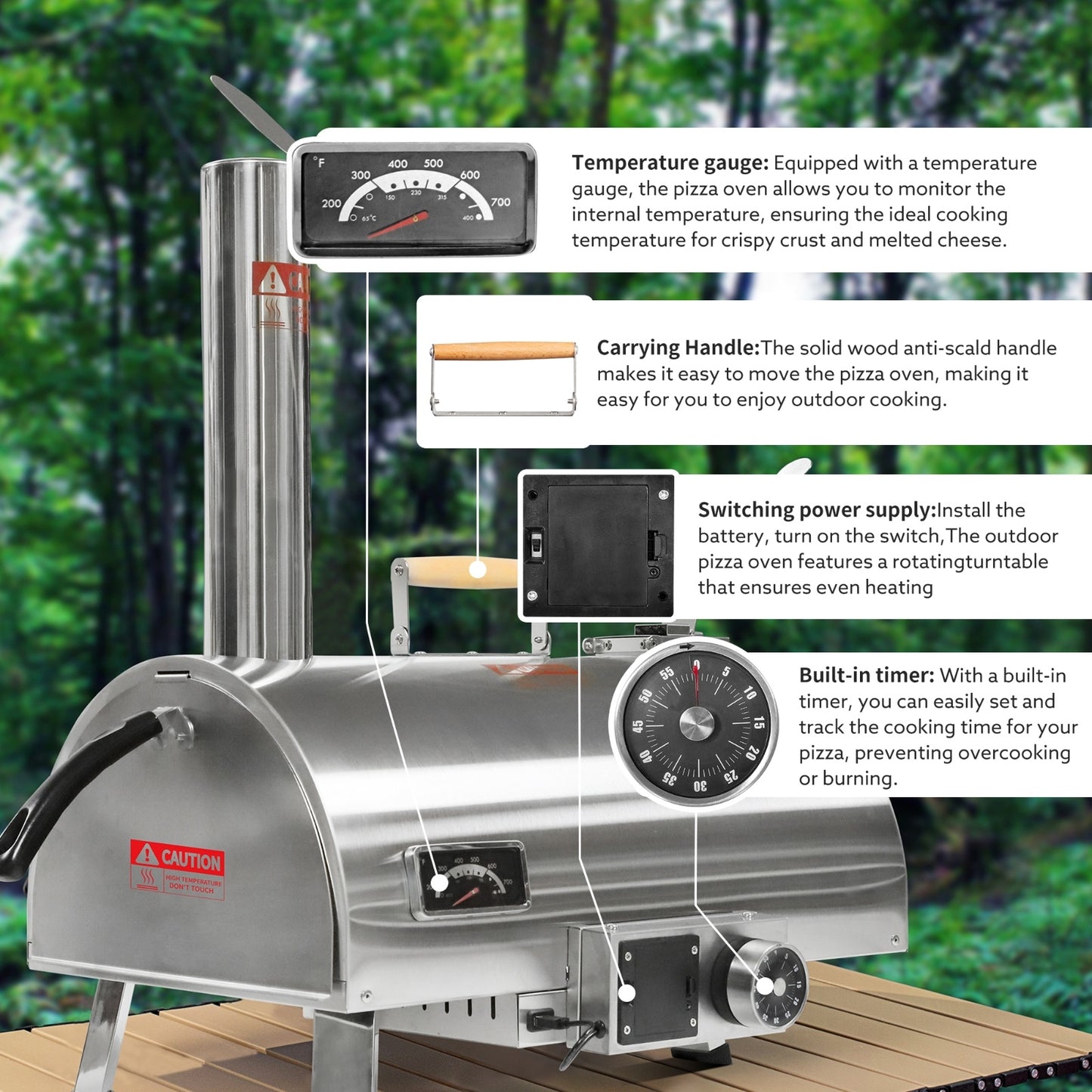 FiredStone™ Portable Wood-Fired Pizza Oven – Authentic Italian Pizza Anywhere