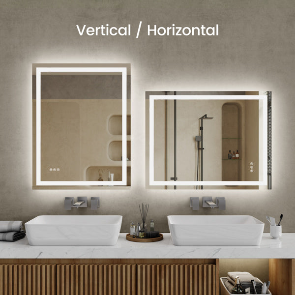 LuxeGlow™ LED Smart Bathroom Mirror – Fog-Free, Touch Control, Backlit Elegance