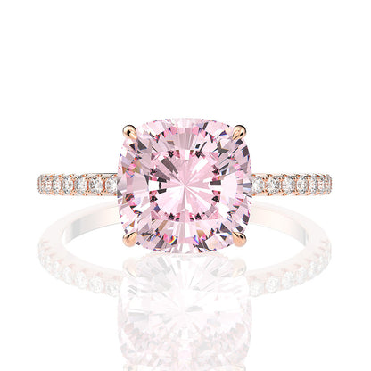 High Carbon Simulated Diamond Fat Square Ring