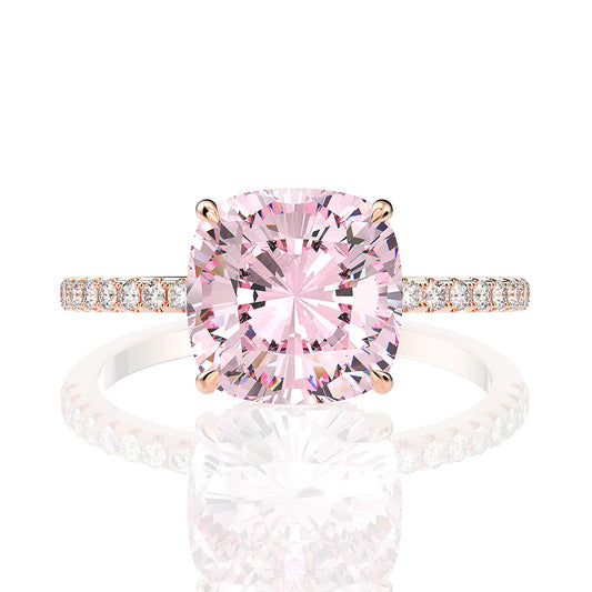 High Carbon Simulated Diamond Fat Square Ring