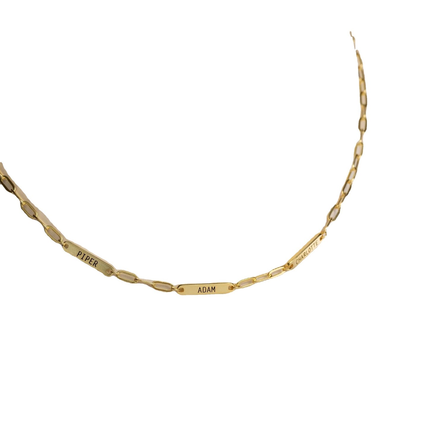 Custom Name Tag Necklace – Engraved Stainless Steel Rectangle Pendant